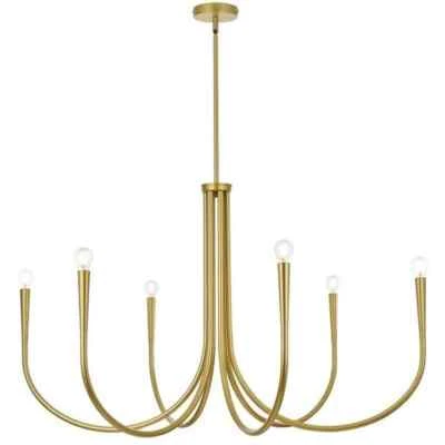 Chandelier Ceiling 6 Light Fixture Modern Large For Foyer Living Dining Room 42" - Image 1 of 4