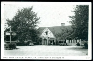 POSTAL CON FOTO REAL - SALÓN DE TÉ DE CÉSPED SOMBREADO, S. DE ATLANTA, GA - Imagen 1 de 1