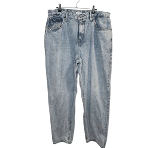 Pantalones de mezclilla Good American para mujer 14/32 lavado medio tiro alto sueltos rectos - Imagen 1 de 7