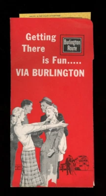Vintage 1960 Burlington Route Ticket Envelope Getting There Is Fun   - Image 1 of 3
