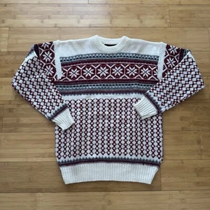 VTG Fair Isle Nordic Viking Sportswear Sweater Pure New Wool Scotland Size 40 - Picture 1 of 9