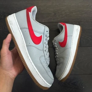 Nike Air Force 1 '07 2 Low Grey Red White Gum Sneakers CI0057-003 Men's 11.5 - Picture 1 of 13