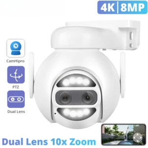 8MP 4K IP Camera Wifi PTZ Dual Lens 10x Digital Zoom 4MP Surveillance Security - Picture 1 of 29
