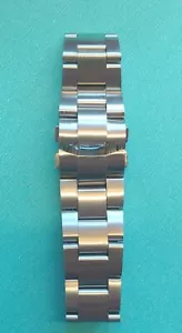 Vintage NOS Men's Brushed Stainless Steel Diver Watch Bracelet. Fits 20mm Lug. - Picture 1 of 16