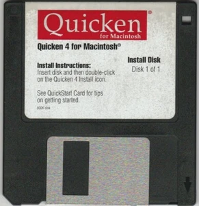 Quicken Version 4.0 Install Disk for Macintosh by Intuit ~ 3.5 disk ~ 1993 - Picture 1 of 2
