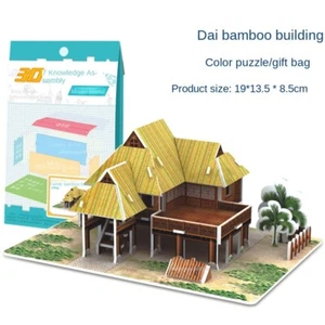 Ancient Architecture Stereo Puzzle Dai Bamboo Tower DIY Model Creative Toys - Picture 1 of 1