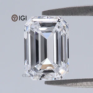 2.18 CT IGI Certified Emerald Cut Diamond White-E Color VVS2 Clarity Lab Diamond - Picture 1 of 10
