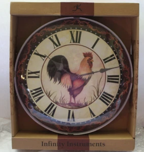 Infinity Instruments Wall Clock/ New/ Rooster/ Farmhouse Decor - Picture 1 of 5