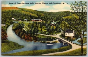 Postal West Virginia Camp Jacksons Mills entre Weston y Clarksburg WV antena - Imagen 1 de 2