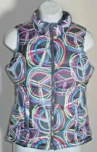 Old Navy Girl's Peace Symbols Standing Collar Quilted Puffer Vest Size XL - Picture 1 of 2