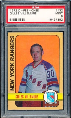 1972 O-PEE-CHEE - #132 GILLES VILLEMURE - PSA 9 MINT - OPC - Image 1 of 3