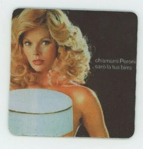 Peroni Beer Ad COASTER - Italian Cerveza - Vintage Sexy Blonde - Picture 1 of 1