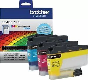 Genuine Brother - LC406 3PK 3-Pack INKvestment Tank Ink Cartridges - Multi - Picture 1 of 1