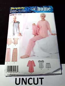 SIMPLICITY Easy UNCUT Pattern 0103 Womens XS-XL Nightshirt Sleepwear Top Pants - Picture 1 of 9