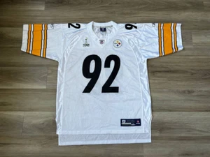 James Harrison rare Super Bowl XLV 43 Pittsburgh Steelers Reebok jersey L - Picture 1 of 16