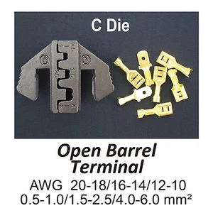 TGR Crimping Tool Die - C Die for Open Barrel Terminals AWG 20-18/16-14/12-10 - Picture 1 of 2