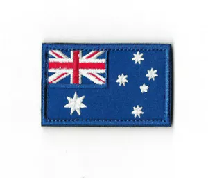 Australia Flag Hook and Loop Embroidered Patch Fabric Badge Aussie 5cm x 8cm - Foto 1 di 2