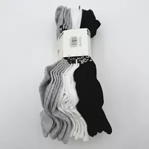 K SWISS Men's 10 Pair Socks Cushioned Ankle Cut Size 6-12.5 Black White Gray - Picture 1 of 6