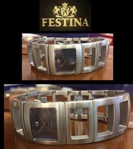 High-Quality Women's Festina Watch Very Cute & Pretty Azure Blue Square - Picture 1 of 1