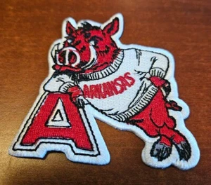 Arkansas Razorbacks 3”X3” Iron On Embroidered Patch FREE Shipping!! - Picture 1 of 1