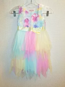Jessica Ann Sleeveless Dress Girl Size 6 Ribbon Belt Bow Layered Skirt FairyLook - Picture 1 of 4