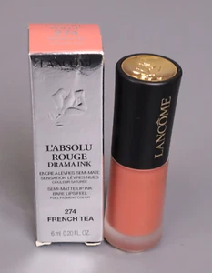 LANCOME L'absolu Rouge DRAMA INK FRENCH TEA 274 SEMI-MATTE FULL LIP COLOR - Picture 1 of 4