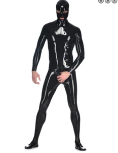 Latex Rubber Gummi Catsuit Suit Black Mask Bodysuit Cosplay Mask 0.4mm S-XXL - Imagen 1 de 1