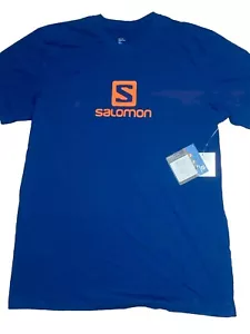 Salomon Shirt Shirt Sleeve Size Large Active Running Gym BNWT Blue - Picture 1 of 9