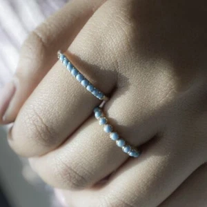 Natural 14K Gold Turquoise Anniversary Ring - The Jewelz - Picture 1 of 11