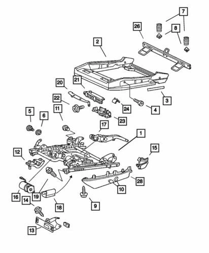 Ajustador de asiento delantero izquierdo genuino Mopar 2004-2008 Chrysler Crossfire 5104734AA Foto 1 de 1
