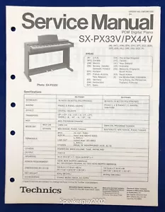 Original Technics PCM Digitalpiano Servicehandbuch / SX-PX33V PX44V - Bild 1 von 1