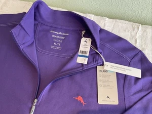 NEU Tommy Bahama Island Zone Supima LSF 30 1/4-Reißverschluss Pullover für Herren lila XL/TG - Bild 1 von 8