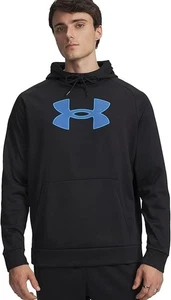 Men's Under Armour Black Blue Fleece Big Logo Hoodie Size Large MSRP $60.00 - Picture 1 of 9