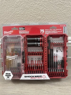 Milwaukee 48-32-4098 SHOCKWAVE Impact Duty Drill, Drive & Fasten Set - 75PC - Image 1 of 2