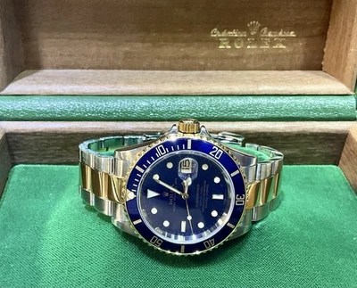 Rolex Submariner Fecha 40MM AZUL Dos Tonos Sin Agujeros Reloj Hombre 16613 Foto 1 de 4