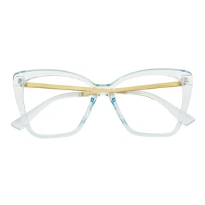 KATE - Oversize Womens Cat Eye Blue Light Glasses Clear Blue Clear Lens - Picture 1 of 8