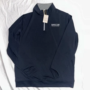 Peter Millar Crown Sport Mens Size Large 1/4 Zip Performance Black  NEW - Picture 1 of 7