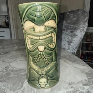 Ku-kaili-moku Tiki Mug "Snatcher of the Land" Green Glaze Tiki Farm - Foto 1 di 3