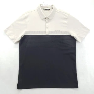 Travis Mathew Polo Shirt Mens Large Beige Black Colorblock Striped Golf A40122 - Picture 1 of 13