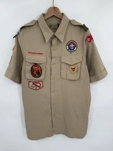 Boy Scouts of America Men’s Uniform Shirt 100% Polyester USA Size Small Vented - Picture 1 of 6