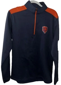 Chicago Bears 1/4 Zip gefütterter Pullover Windbreaker Jacke Herren XXL blau orange  - Bild 1 von 7