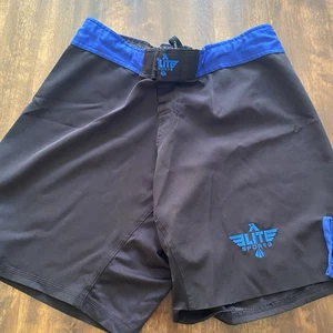 Elite Medium Men’s BJJ Shorts. Black/blue. Grappling - Foto 1 di 8