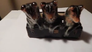 Vintage Small Ceramic Planter with Puppies, 4.75"X2.5"X1.5" DEEP - Foto 1 di 5
