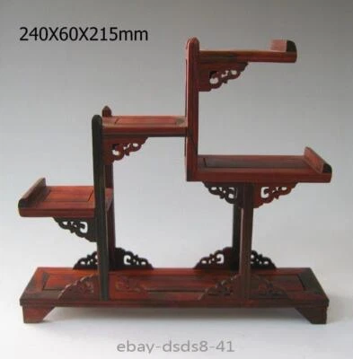 Bonito soporte/estante chino de curiosidades tallado en madera de suanzhi o exhibición de anique Foto 1 de 4