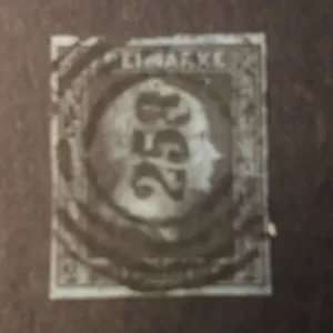 GERMANY, PRUSSIA STATE, SCOTT # 4, 2sg. VALUE BLACK BLUE 1850-56 ISSUE USED - Picture 1 of 2