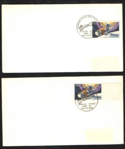 US Set of 2 Apollo Soyuz Link-Up July 17, 1976, Kennedy & Houston, no cachet - Picture 1 of 1