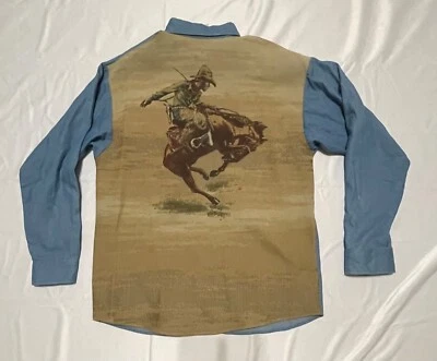 CAMISA MASCULINA PANHADLE SLIM ALGODÃO GRANDE BUCKING HORSE WESTERN SHIRT - Imagem 1 de 4
