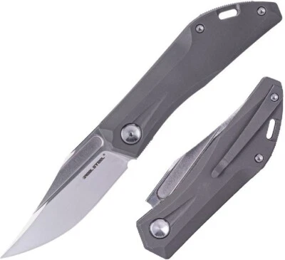 Real Steel Ventus Folding Knife 3" N690 Steel Clip Point Blade Titanium Handle - Image 1 of 4