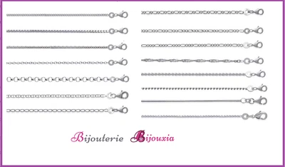 BIJOUXIA Chaînes Argent Massif 925/1000 - Choix Modèles - Tailles au Choix Bijoux