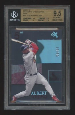 BGS 9.5 ALBERT PUJOLS 2003 EX CREDENTIALS NOW #ED 59/81  FUTURE HOF AMAZING CARD - Image 1 of 2